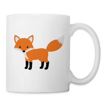 Süßer schlauer Fuchs minimalistischen Stil - Tasse - Weiß - Rechts