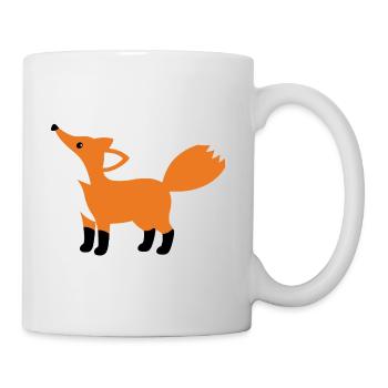 Süßer neugieriger Fuchs minimalistischen Stil - Tasse - Weiß - Rechts