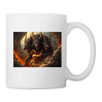 Heracles Brings Cerberus from the Underworld - Mug - white - Right