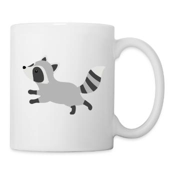 Style minimaliste de raton laveur coureur mignon - Mug blanc - blanc - Droite
