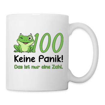 Design pour les 100 anniversaires – Ne paniquez pas ! Grenouille drôle - Mug blanc - blanc - Droite