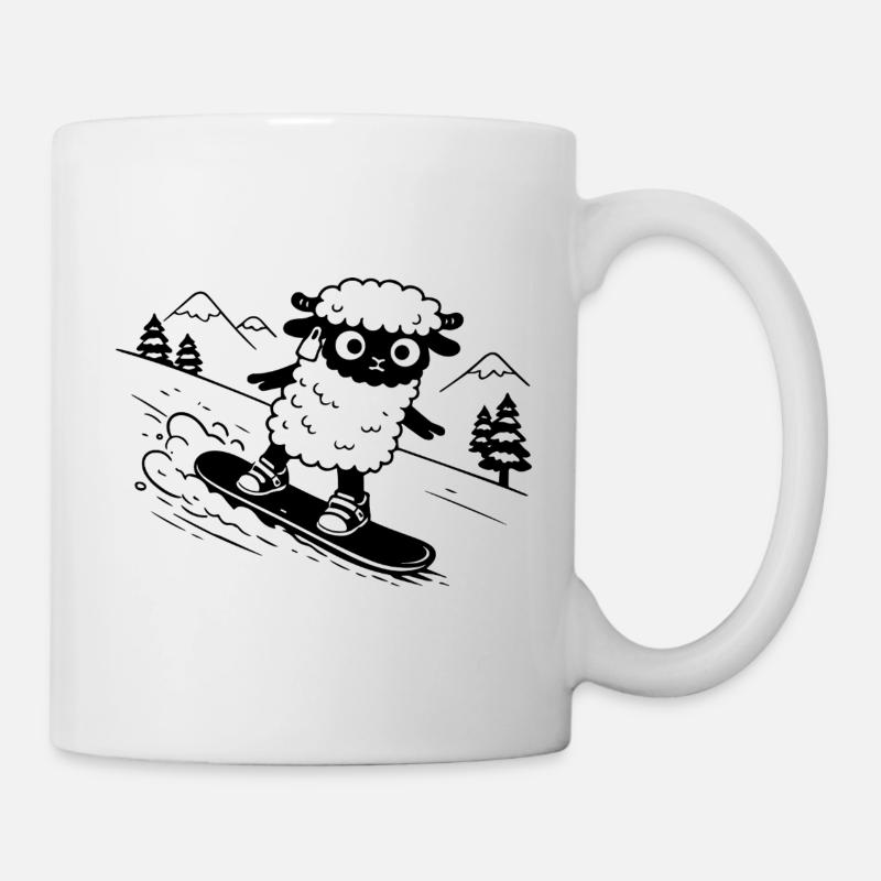Snowboard-Schafe - Tasse - Weiß