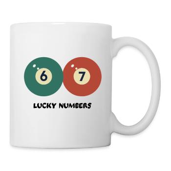 67 Lucky Numbers - Pool‑Billard Vintage Design - Tasse - Weiß - Rechts