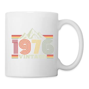 Vintage 50. Geburtstag Jahrgang 1976 Camping Berge - Tasse - Weiß - Rechts