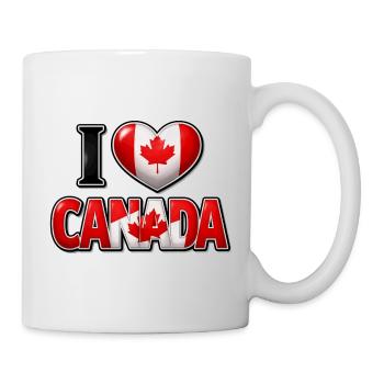 I Love Canada – Heart with Maple Leaf - Mug - white - Right