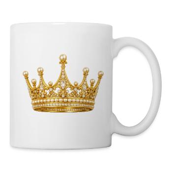 Couronne royale dorée avec des perles - Mug blanc - blanc - Droite