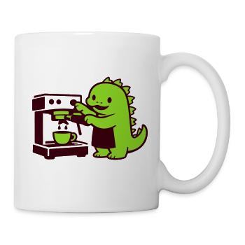 Cute Coffee Dragon - Tasse - Weiß - Rechts