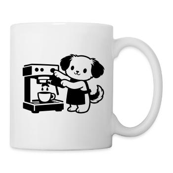 Barista-Hund supersüß - Tasse - Weiß - Rechts