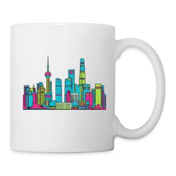 Shanghai City Skyline Oriental Pearl Line Art - Mug - white - Right
