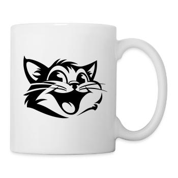 Laughing Cat | Funny Cats T-Shirt - Mug - white - Right