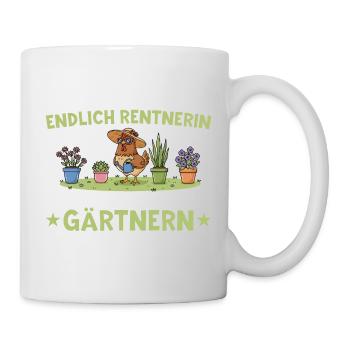 Pensionnaire. Maintenant je peux jardiner en paix - Mug blanc - blanc - Droite