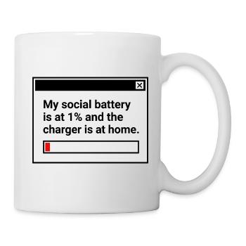 My Social Battery is at 1% - Mug - white - Right