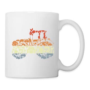 Retro Tractor Silhouette - Mug - white - Right
