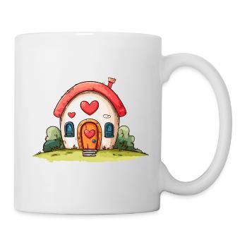 Herzhaus Cartoon-Liebe - Tasse - Weiß - Rechts
