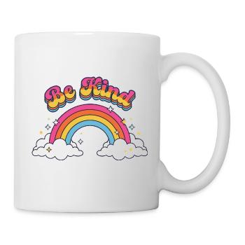 Be Kind Retro Rainbow Positive Vibes - Mug - white - Right