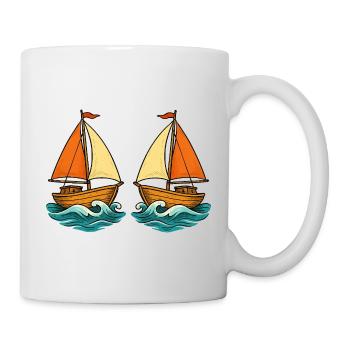 Segelboote im Meer - Tasse - Weiß - Rechts