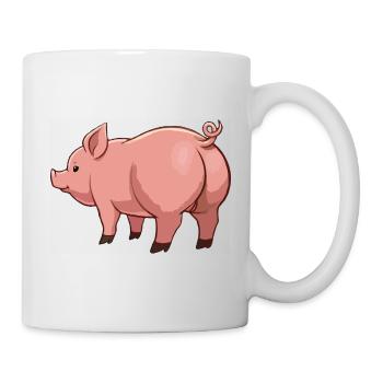 Cartoon pig in pink tones - Mug - white - Right