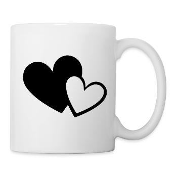 Valentinstag Schwarzes Herz, Valentinstag - Tasse - Weiß - Rechts