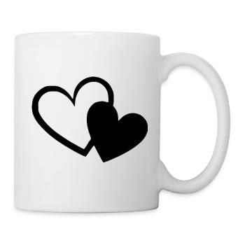 Valentinstag Schwarzes Herz, Valentinstag - Tasse - Weiß - Rechts