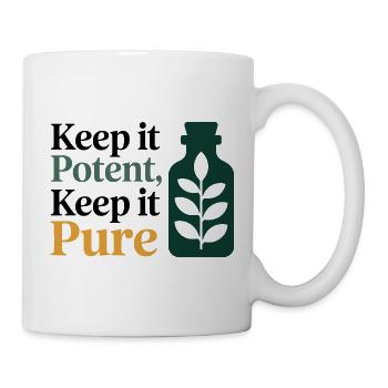 Homöopathie Halte es potent Halte es rein Beruf - Tasse - Weiß - Rechts