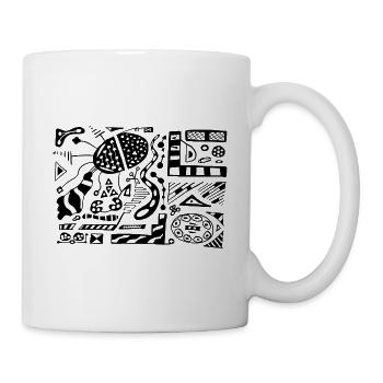 Abstract Doodle - Tasse - Weiß - Rechts