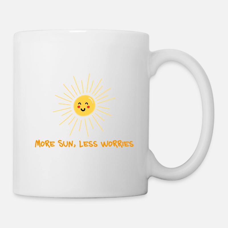 More Sun, less worries – Summer Good Mood Saying - Mug - white