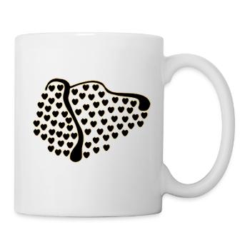 Hunde Liebe Herz - Tasse - Weiß - Rechts