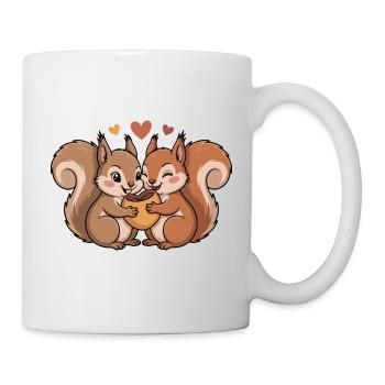 Eichhörnchen Paar Liebe Valentinstag - Tasse - Weiß - Rechts