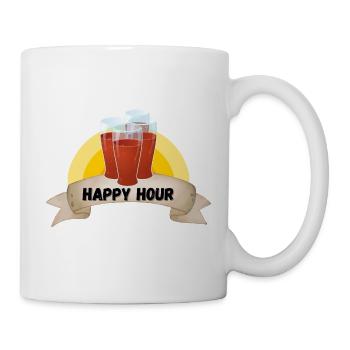 Happy Hour Biergläser Banner - Tasse - Weiß - Rechts