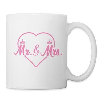 Heart Crowns Mr & Mrs Design - Mug - white - Right