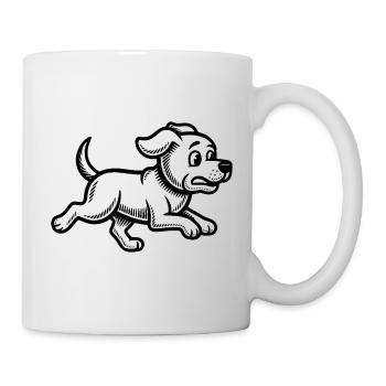 Running Dog Running Puppy Dog Walk - Mug - white - Right