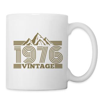 Vintage 50. Geburtstag Jahrgang 1976 Camping Berge - Tasse - Weiß - Rechts