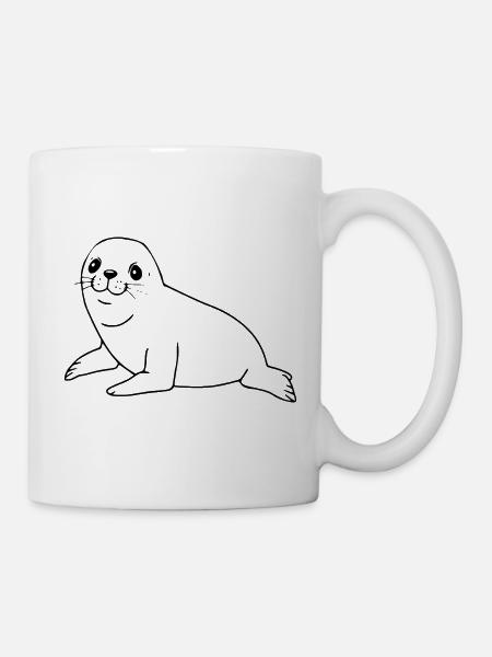 Seehund Robbe - Tasse - Weiß