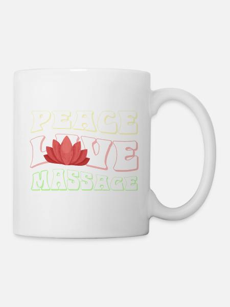 Frieden Liebe Massage Lotus - Tasse - Weiß