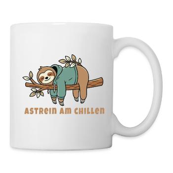 Astrein am Chillen – Sloth in Hoodie Design - Mug - white - Right