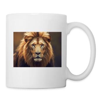 Lion mâle portrait force ! Animal alpha Predator - Mug blanc - blanc - Droite