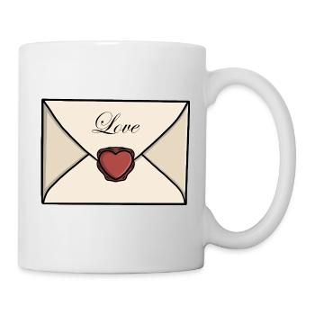 Süßer Liebesbrief-Umschlag - Tasse - Weiß - Rechts