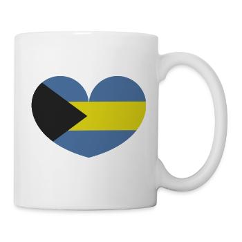 Cœur du drapeau des Bahamas - Mug blanc - blanc - Droite