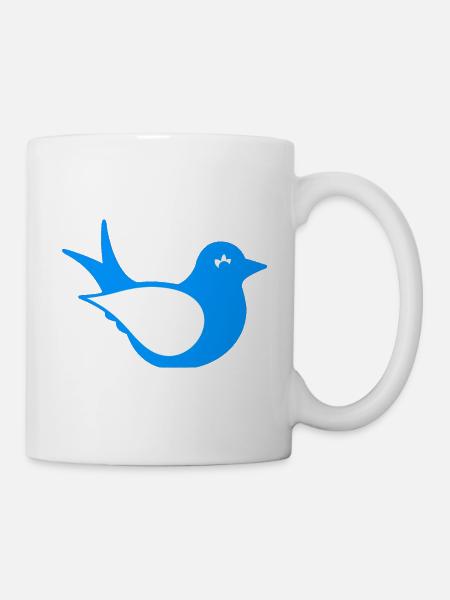 Bird silhouette sitting, animal motif - Mug - white