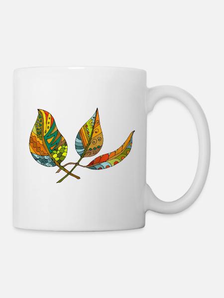 Blätter - Tasse - Weiß