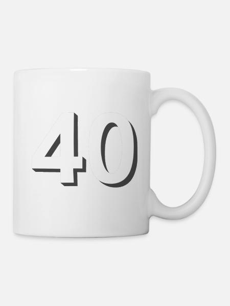 40, Numbers, Birthday - Mug - white