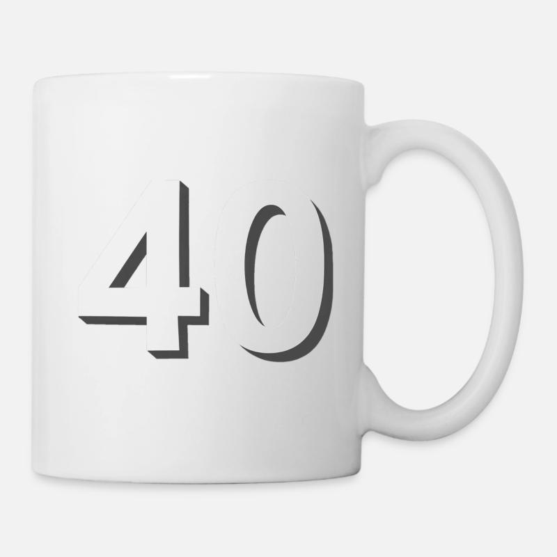 40, chiffres, anniversaire - Mug blanc - blanc