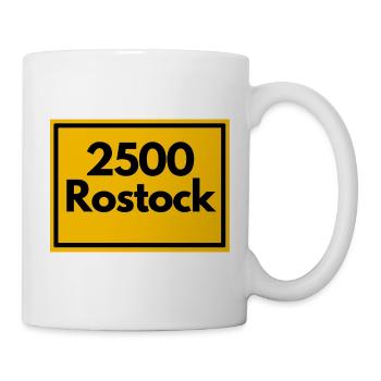 RETRO ZIP 2500 ROSTOCK, DDR STYLE, POSTCODE - Mug - white - Right