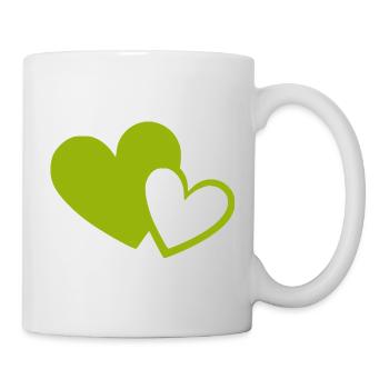 Cœur vert motif de cœurs verts - Mug blanc - blanc - Droite