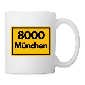 ALTE POSTLEITZAHL PLZ RETRO 8000 MÜNCHEN BAYERN - Tasse - Weiß - Rechts
