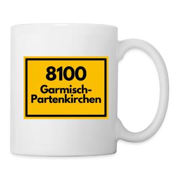 ALTE POSTLEITZAHL PLZ 8100 GARMISCH-PARTENKIRCHEN - Tasse - Weiß - Rechts