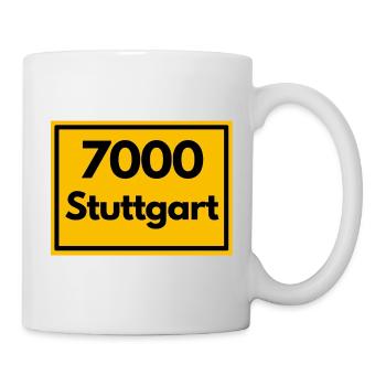 ALTE POSTLEITZAHL PLZ RETRO 7000 STUTTGART SCHWABE - Tasse - Weiß - Rechts