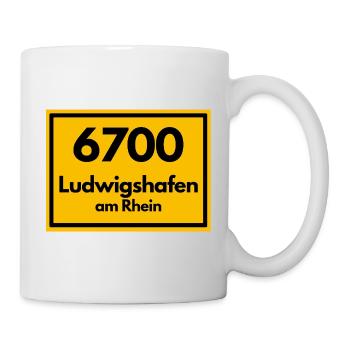 ALTE POSTLEITZAHL PLZ RETRO 6700 LUDWIGSHAFEN  - Tasse - Weiß - Rechts