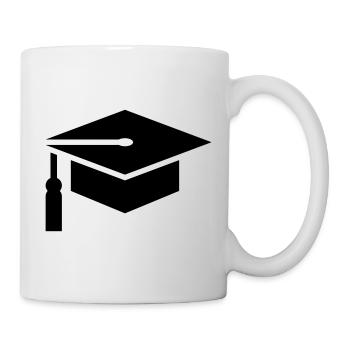 Abi, student, college hat, graduation - Mug - white - Right