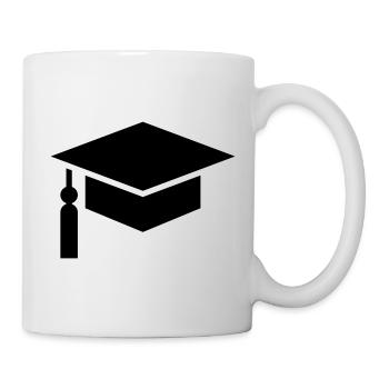 Abi, student, college hat, graduation - Mug - white - Right